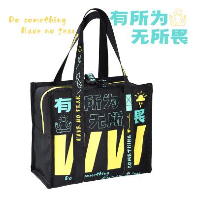 China Agriculture OEM Portable Jumbo Shopping Bag Food Cooler Insulated Bag Customized Durable Cotton Canvas Lunch Cooler Bag for sale