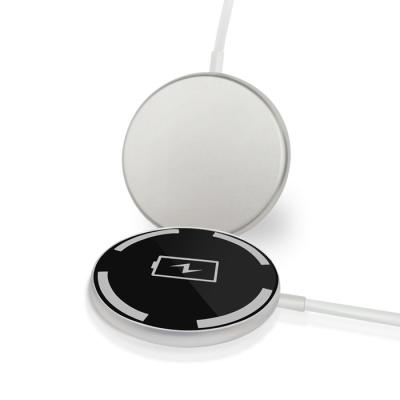 China Portable Mini Round Desktop Magnetic Mirror 10W 15W Max Smart Fast Charge Thin QI Wireless Charger Small Charger For Huawei Mobile Phone for sale