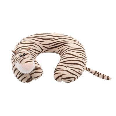 China Handmade Cute Animal Tiger Head Pillow Stuffed Tiger Neck Cushion U-Shape Baby Pillow for sale