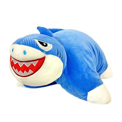 China Handmade High Quality Blue Color Animal Shark Plush Stuffed Plush Toy Shark Pillow Gift Home Stuffed Toys Cute Soft Home Cushion for sale