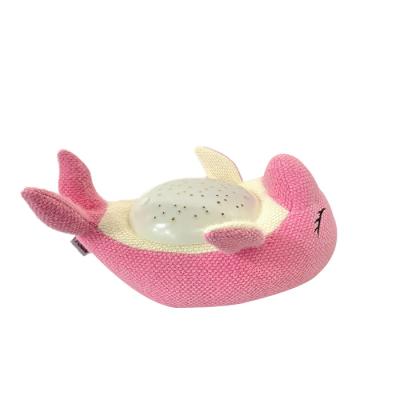 China Handmade White Noise Soothe Emotion Baby Sleep Soother Animals Infant Musical Dolphin Stuffed Toy for sale