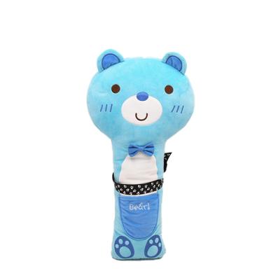 China Baby Play Factory Wholesale Baby Plush Rattle Toys With Plush Pink Rabbit\Yellow Cat\Blue Bear Infant Toys for sale