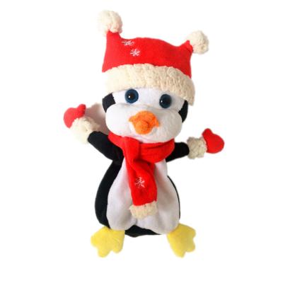 China Newest Handmade Stuffed Soft Christmas Penguin Soft Plush Toy Toys Red Scarf And Hat Penguin for sale