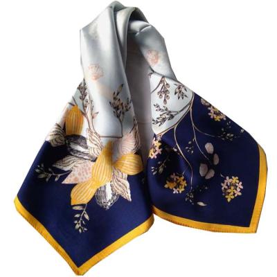 China Small Vintage Neck Scarves Women Head Scarf Fashion Square Decoration Fashion Satin Silk Neck Scarf Vintage Silk Main Square for sale