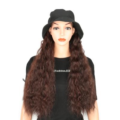 China African Body Wave Brown Fluffy Mixed Curly Deep Wave Lace Front Wigs Human Hair Curly Hair Wig With Bucket Cap for sale