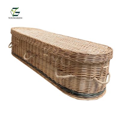 China Factory Eco - Friendly Willow Weaving Wicker Coffins Casket Biodegradable Funeral Bed for sale