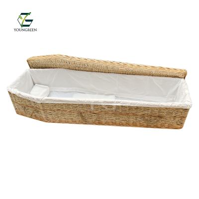 China Eco Friendly Handmade Eco Wicker And Corn Bran Caskets for sale