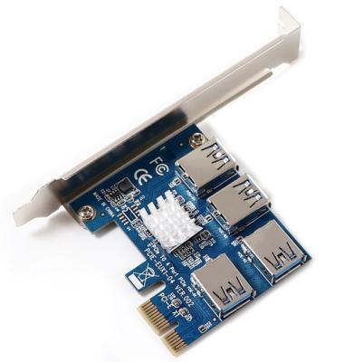 China - External USB3.0 Slots 1x- 16x Riser Card PCI-e 1 to 4 PCI Express for sale