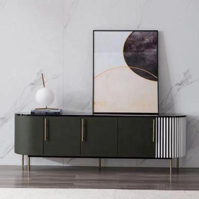 China Hot Selling Minimalism Best Quality Faux Marble Plywood Modern Filing Console Cabinet For Dining Room for sale