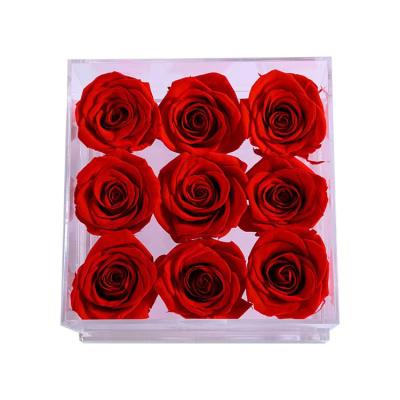 China High Quality Simple Perfect Custom Acrylic Box Atmosphere Clear Cover Drawer Flower Acrylic Boxes for sale