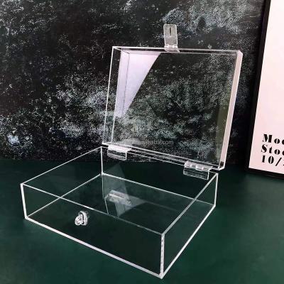 China Acrylic Customized Small Clear Acrylic Jewelry Box Gift Display Boxes Clear Acrylic Display Box for sale