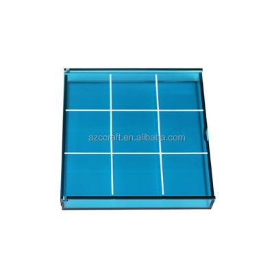 China Durable Eco - Friendly Acrylic Vanity Tray Jewelry Storage Box , Blue Acrylic Snacks Serving Trays for sale