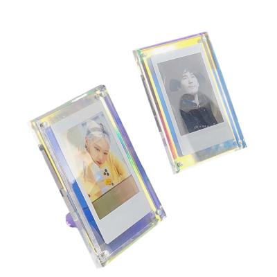 China Wholesale Custom Wholesale Modern 3-inch Three-inch Magnetic Photo Frame Acrylic Clear Picture Card Display Picture Frame for sale