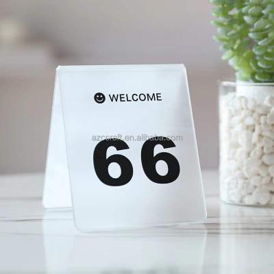 China Wholesale Style Acrylic Clear White Wedding Tent Acrylic Table Numbers For Restaurant Hotel for sale