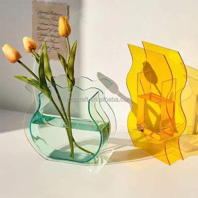 China Clear Glass Vase New 2022 Minimalist Creative Acrylic Vase for Vase Desktop Decor or Small Aqua Fish Bowls for Decorative Desktop for sale