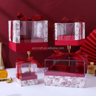 China Acrylic Transparent Cube Favor Boxes Wedding Decorations Party Candy Box Fashionable Wedding Candy Box With Lid for sale