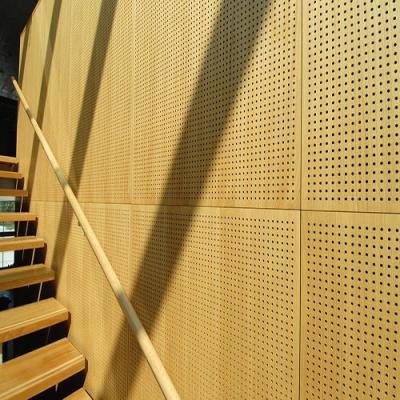 China Contemporary Decorative Wood Veneer Studio / Cinema MDF Perforated Wood Acoustic Panel for sale