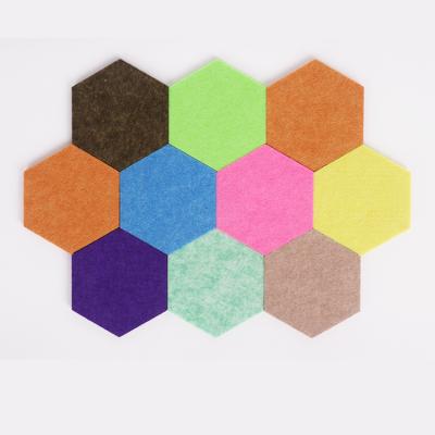 China Contemporary Polyester Fiber Hexagon Soundproof Sound Wall Acoustic Panel for sale