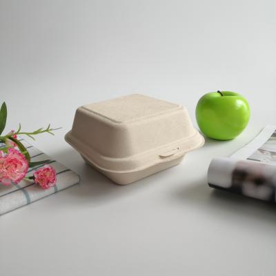 China Microwavable Bagasse Biodegradable Eco Friendly Disposable Sugar Cane Take Away Clamshell Sugar Cane Food Container Lunch Box Packaging for sale