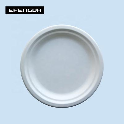 China Oil-proofing Eco-friendly Biodegradable Sugar Cane Bagasse 7inch Compostable Food Dish for sale