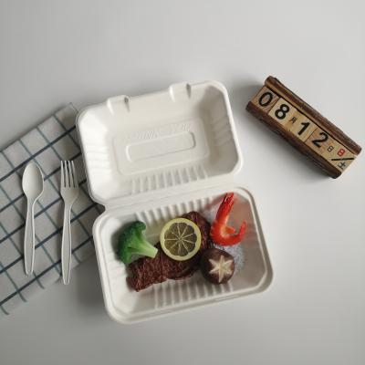 China Eco-friendly Oil-proofing Biodegradable Bagasse Disposable Lunch Box for sale