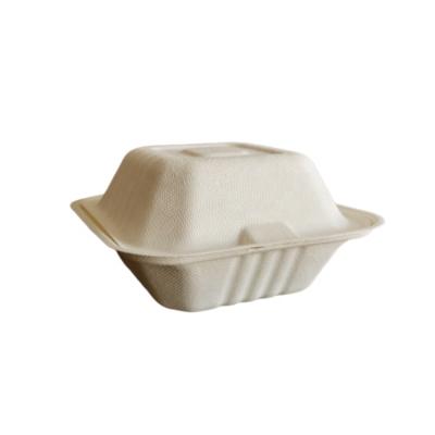 China Custom Eco Clamshell Hamburger Boxes Oil-proofing Disposable Hamburger Box for sale