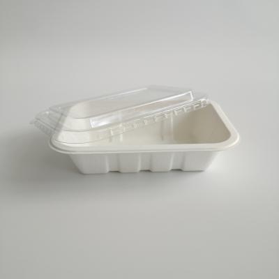 China Biodegradable Oil-proofing Wheat Fiber Straw Paper Disposable Food Lunch Tray for sale