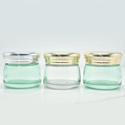 China Wholesale 100g Empty Glass Cosmetic Botttles Glass Bottles Cream Jars With Lids for sale