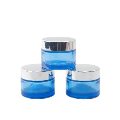 China Factory price luxury glass bottle cosmetic wholesale glass cream jar for eye cream for sale