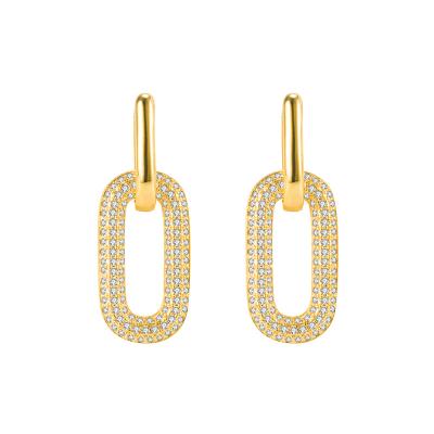 China Hot Sales Hip Hop Jewelry U-Shape Earring Gold Plated Brass Jewelry For Girls for sale