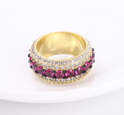 China CLASSIC old Ring Colorful Stone Cubic Zircon filled Plated Sterling Silver Ring For Men from China supplier for sale