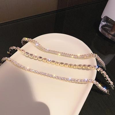 China 2022 New Fashion Cuban Link Bracelets and Bangle Full Circle Zircon Square Diamond Couple Bracelet Hiphop for sale