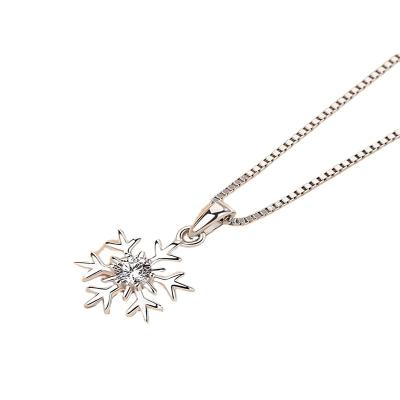 China Real 18k Gold Necklace Jewelry Environmental Friendly Genuine Yellow Gold Snowflake Gold Pendant Chains for sale