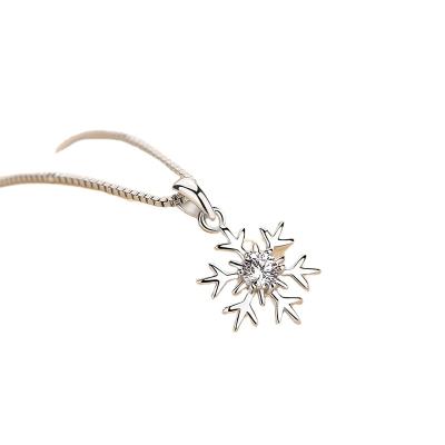 China Factory Direct Selling Stainless Steel Environmental Friendly Snowflake Necklace Jewelry Gift Gold Necklace for sale