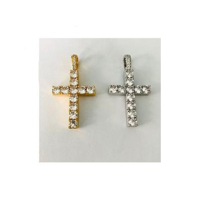 China 2021 CLASSIQUE gold plated filled iced out cross CZ Crystal Diamond hiphop pendant charm for sale