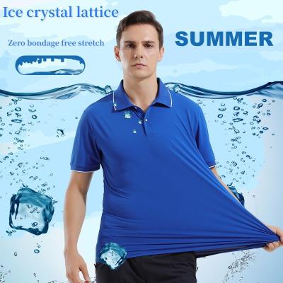 China New Men's Custom Logo Clothes Jerseys Golf Polo Shirts Comfortable Quick Dry Polo Shirts Men Short Sleeve Solid Breathable Ice Silk for sale