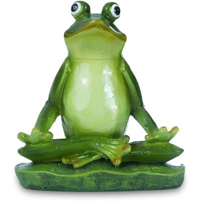 China Indoor and Outdoor Resin China Garden Decorations Statues Meditating Frog Figurine for Yard Garden Patio and Office Ornaments for sale