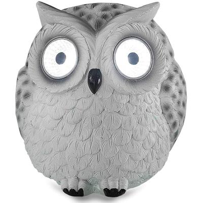 China Outdoor Owl Figurine Resin Solar Powered Lights China Garden Statues Decoration For Patio Lawn Yard Resin Animal Figurine Cute Animal for sale