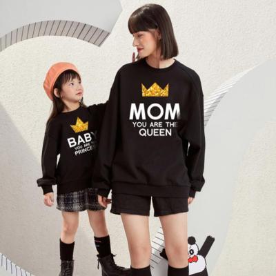 China Fashion QUICK DRY Matching Outfits Cotton T-shirts Print Clothing Mommy And Me Parent-child Long Sleeve Hot Selling Sportswear for sale