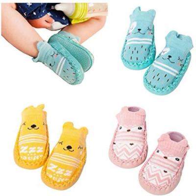 China Breathable Baby Crib Shoes Toddler Girls Boys Anti-Slip Cotton Booties Infant Newborn Booties For Little Babies (One-Pack, 6-12 Months) for sale