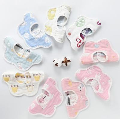 China Antibacterial Infants Soft Unisex Cute Calf Pattern Bib 360 100%Cotton Rotating Professional Feeding Little Boys And Girls Babies Lovely Bibs for sale