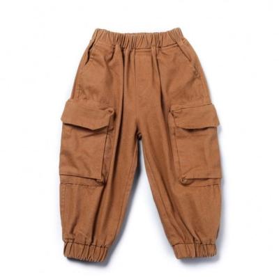 China Sustainable Spring And Autumn Children Overall Solid Color Boys Casual Pants Loose Trousers for sale