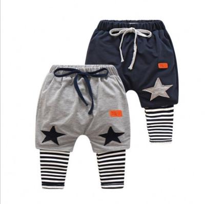 China Sustainable Boy's Harem Pants Baby's Fake Two Hippie Pants With Five-pointed Star Print Slacks for sale