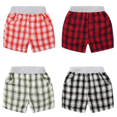 China Anti-Static Style Elastic Classic Plaid School Campus Short Pants Summer Waist Kids Casual Pants for sale