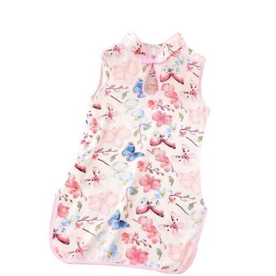 China Girls Cheongsam Style Dress Bright Chinese Traditional Idyllic Graceful Little Children Dress Anti-static Beautiful for sale