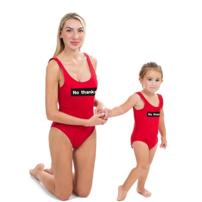 China Parent-child QUICK-DRY outfit outdoor mother and daughter printed beach outfit mommy and me soft cotton swimming wear swimsuit swim wear for sale