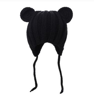 China Cute Toddler Earflap Beanie Infant Boys Girls Cozy Hat Bear Hats Warm For Autumn Winter for sale