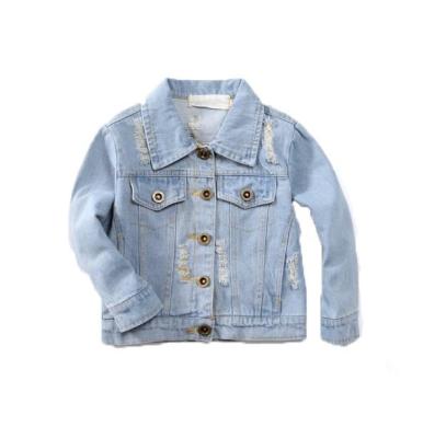 China Spring Autumn Embroidered Fashion Children Kids Girls Breathable Jeans Jacket for sale