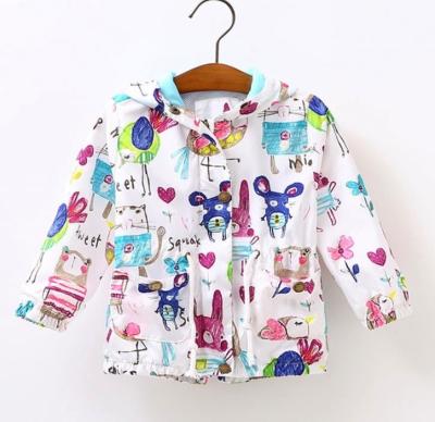 China Breathable Cartoon Printed Pure Cotton Long Sleeve Sunscreen Jacket Overcoat For Boys Girls Kids for sale