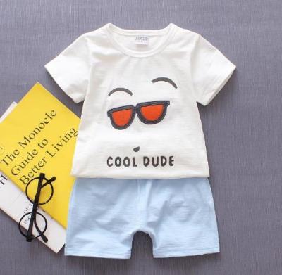 China Fashion\\Durable Comfortable Summer Lit Boys Short Sleeve Casual Simple Pattern Set Fabric for sale